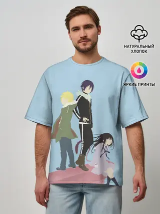 Мужская футболка оверсайз / Yato, Yukine & Hiyori