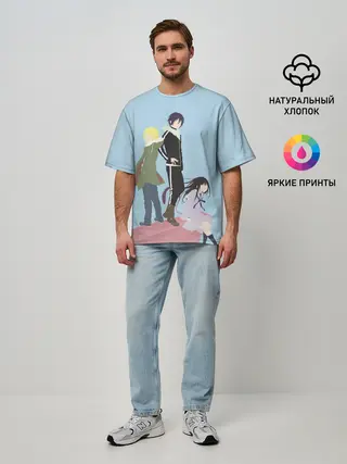 Мужская футболка оверсайз / Yato, Yukine & Hiyori