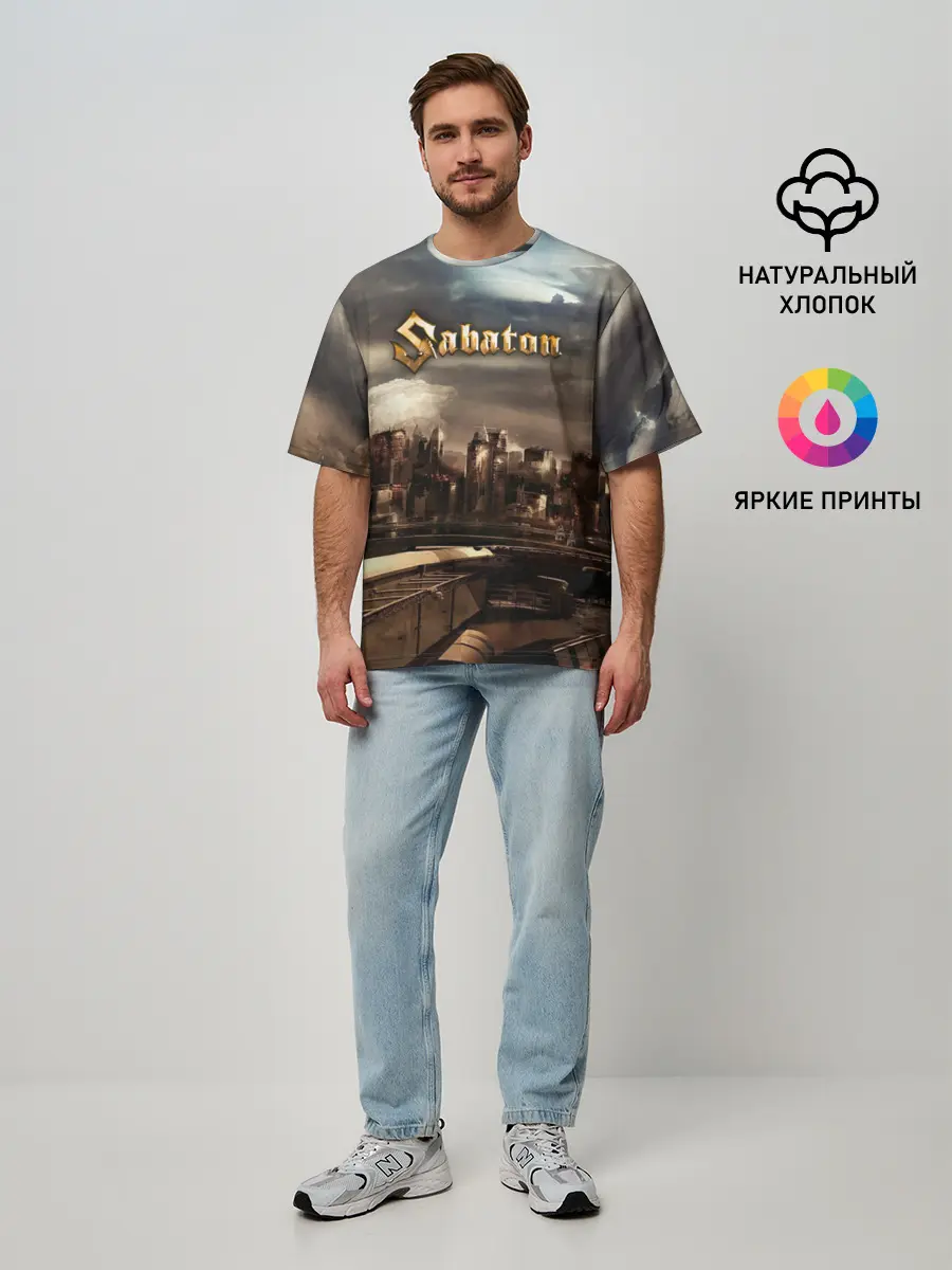 Мужская футболка оверсайз / Sabaton