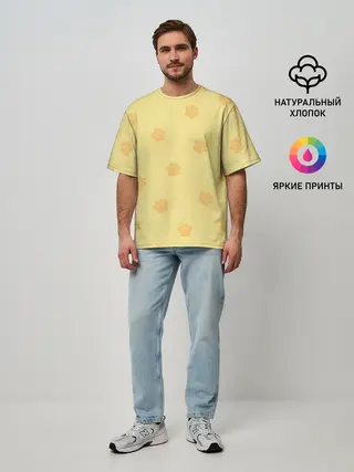 Мужская футболка оверсайз / Кошачьи следы