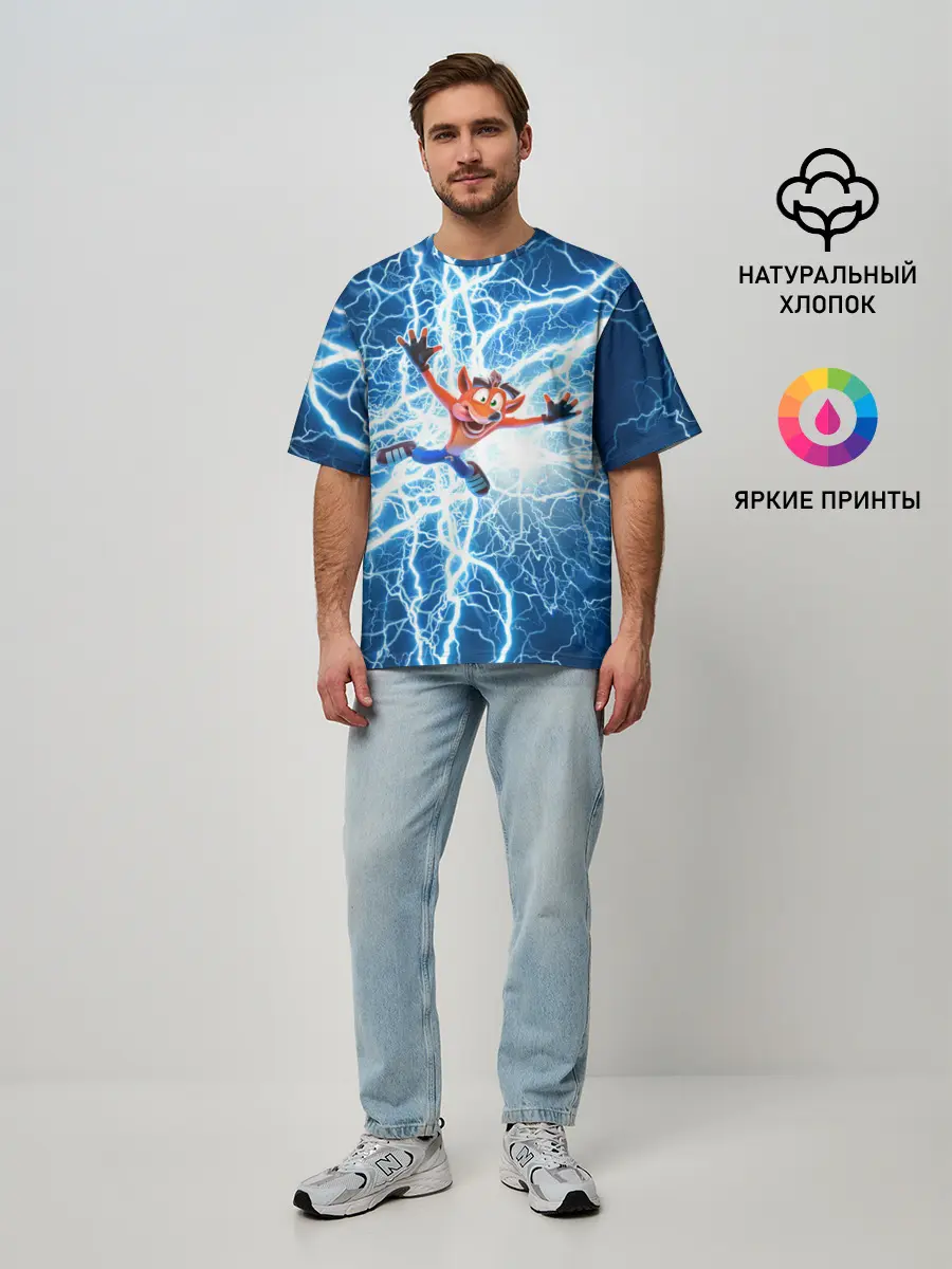 Мужская футболка оверсайз / Crash Bandicoot