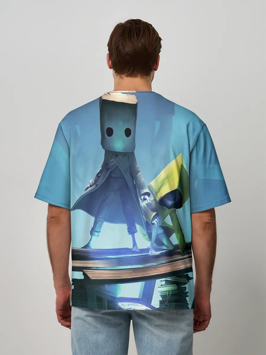 Мужская футболка оверсайз / Little Nightmares || арт шестой и моно