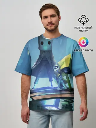 Мужская футболка оверсайз / Little Nightmares || арт шестой и моно