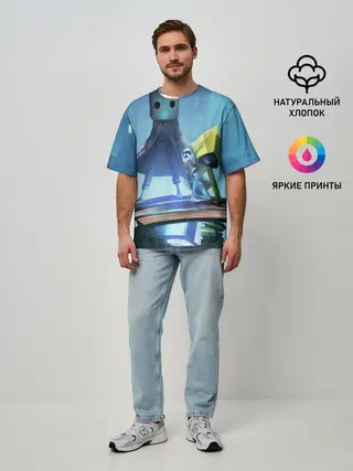 Мужская футболка оверсайз / Little Nightmares || арт шестой и моно