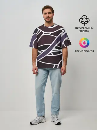 Мужская футболка оверсайз / Линейная текстура
