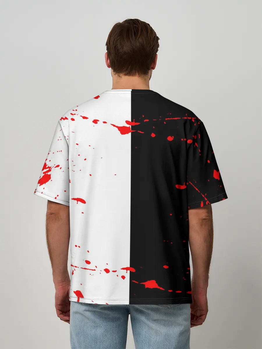 Мужская футболка оверсайз / monokuma с молотком