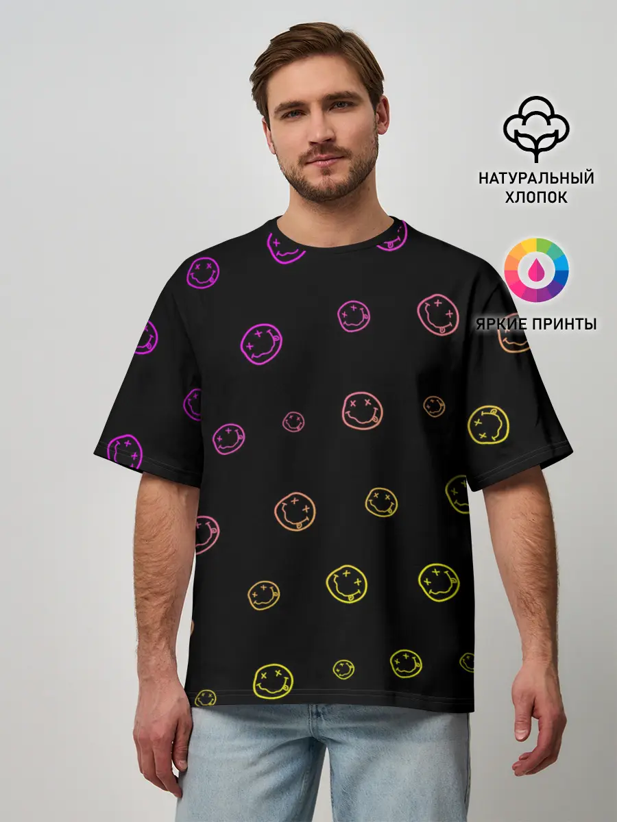 Мужская футболка оверсайз / NIRVANA / НИРВАНА