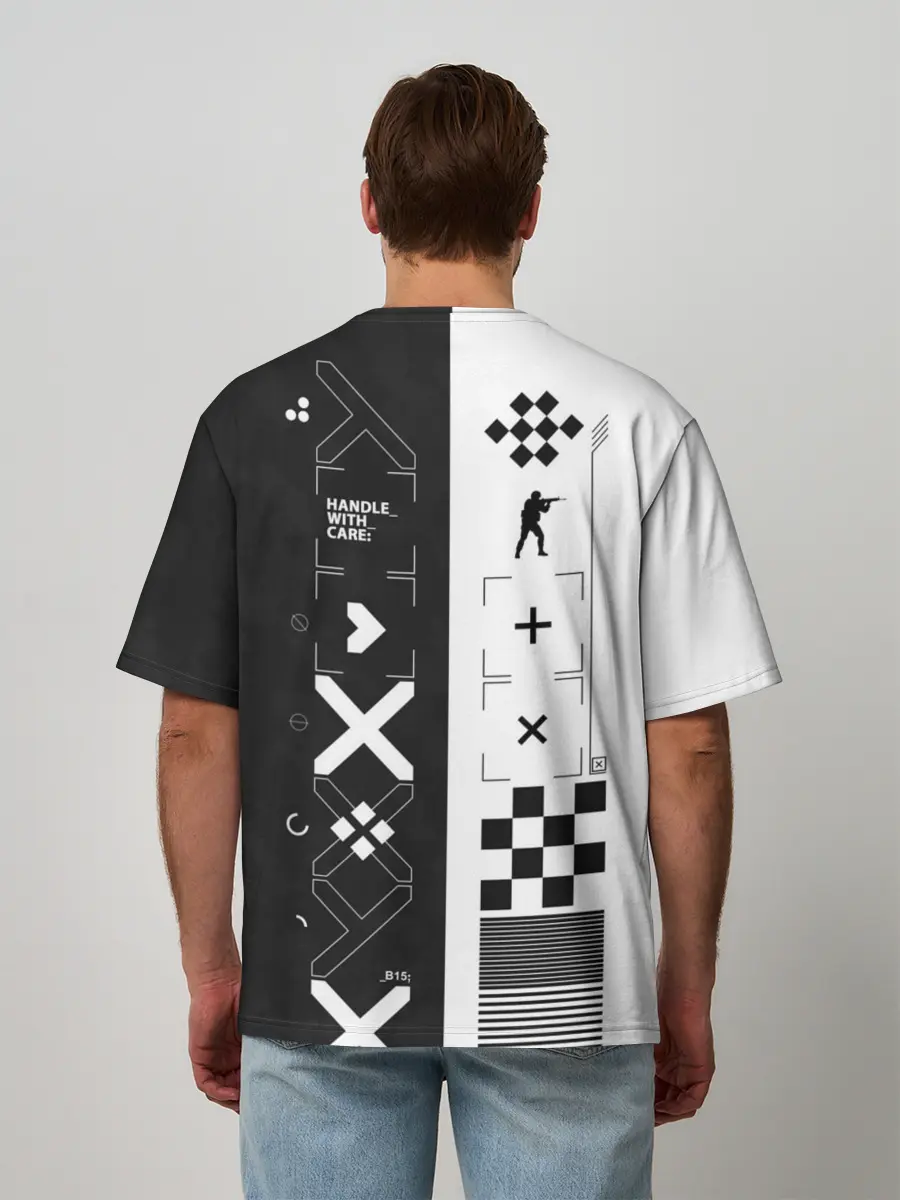 Мужская футболка оверсайз / Printstream | Поток информации