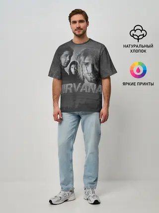 Мужская футболка оверсайз / Нирвана