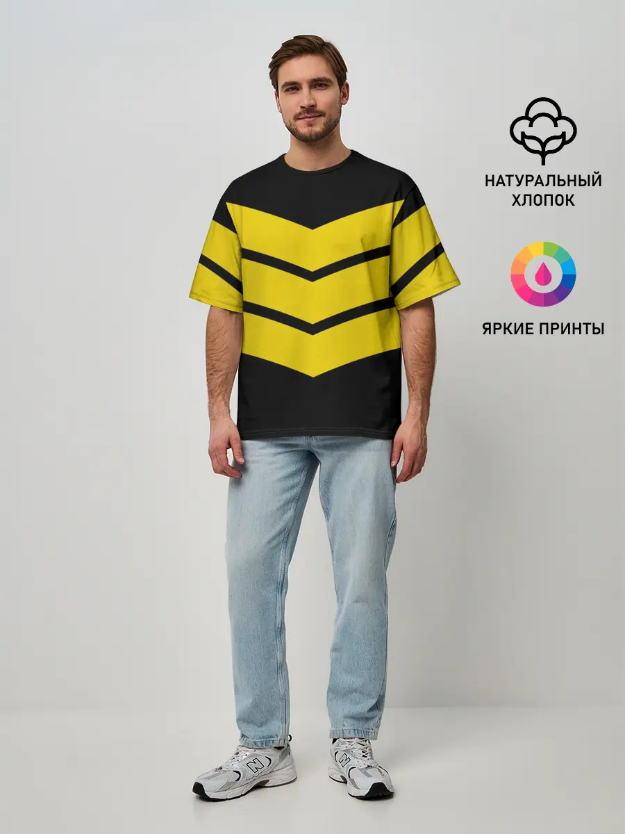 Мужская футболка оверсайз / Три полоски