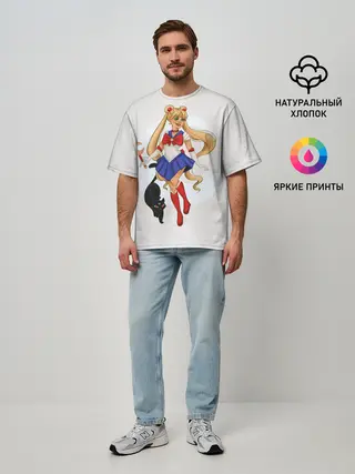Мужская футболка оверсайз / Sailor Moon