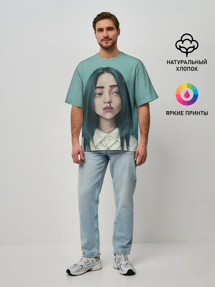 Мужская футболка оверсайз / Билли Айлиш