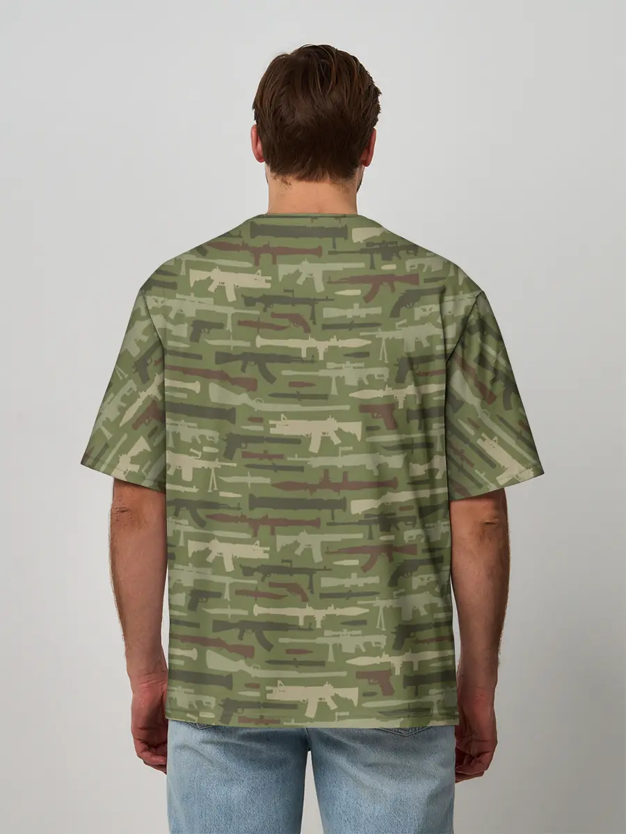 Мужская футболка оверсайз / Оружие