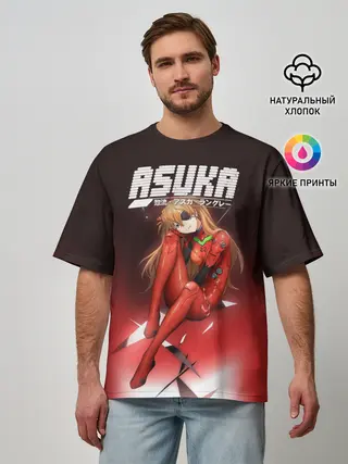 Мужская футболка оверсайз / Asuka Eva-02