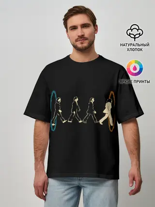 Мужская футболка оверсайз / Beatles and Portals