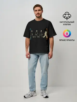 Мужская футболка оверсайз / Beatles and Portals