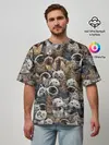 Мужская футболка оверсайз / Коты разных пород