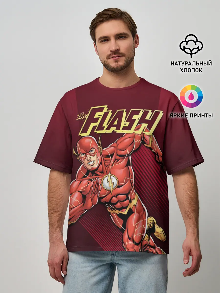 Мужская футболка оверсайз / The Flash