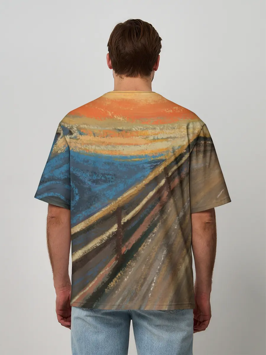 Мужская футболка оверсайз / Крик котика