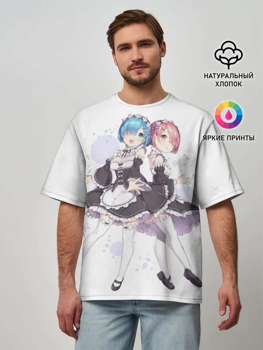 Мужская футболка оверсайз / Re Zero