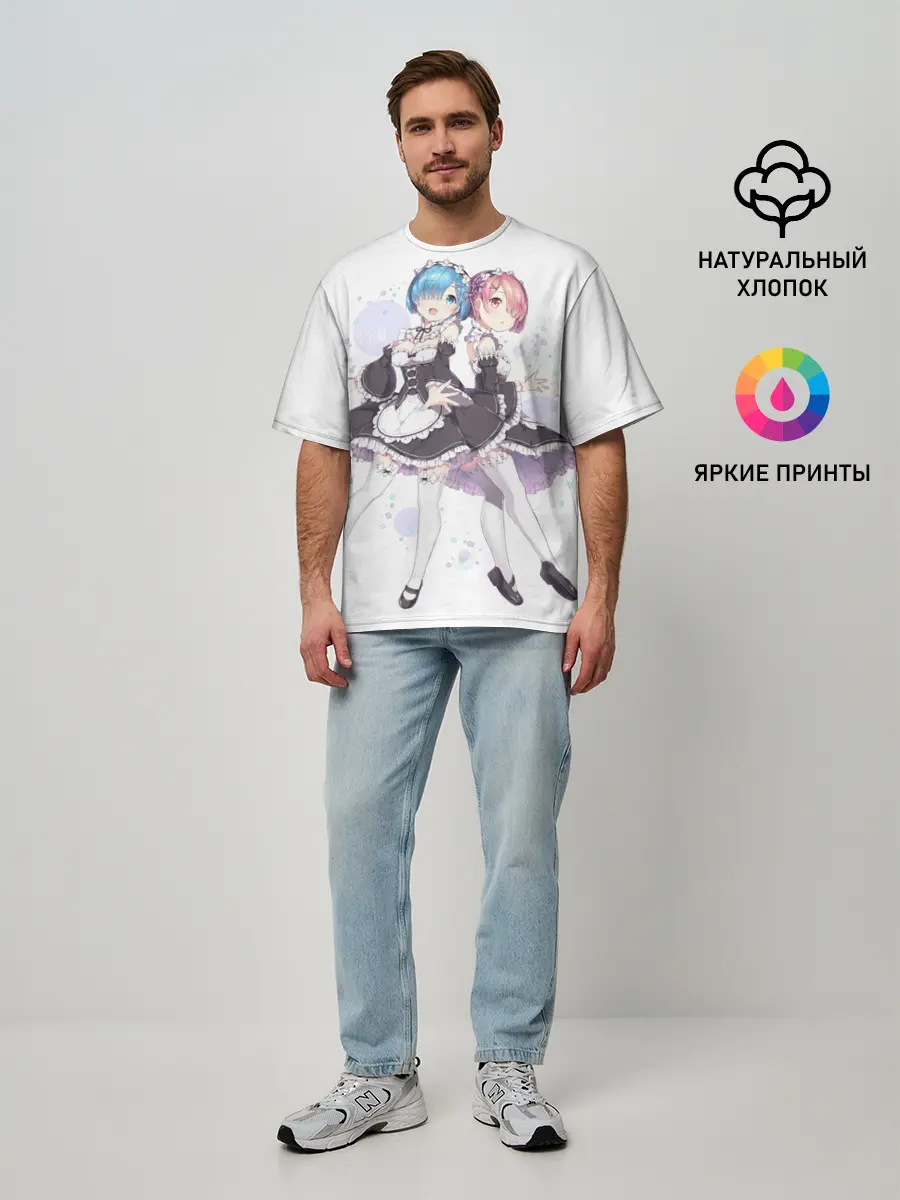 Мужская футболка оверсайз / Re Zero