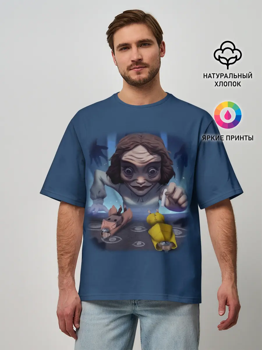 Мужская футболка оверсайз / Little Nightmares 2 училка