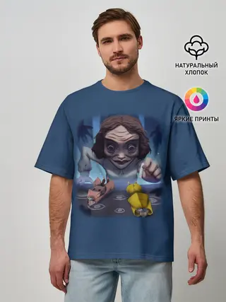 Мужская футболка оверсайз / Little Nightmares 2 училка