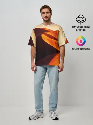 Мужская футболка оверсайз / Пустыня дюна барханы