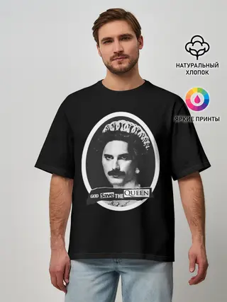 Мужская футболка оверсайз / God save the Queen