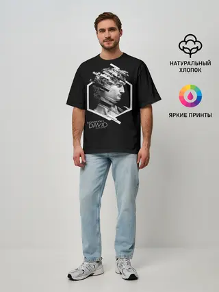 Мужская футболка оверсайз / Renaissance David 3D