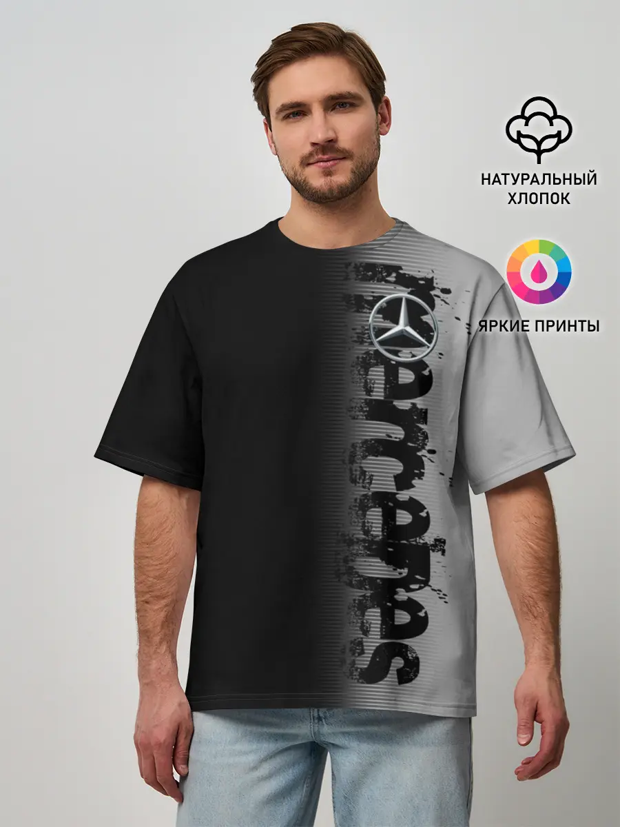 Мужская футболка оверсайз / MERCEDES BENZ SPORT