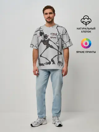 Мужская футболка оверсайз / Horror | Сиреноголовый