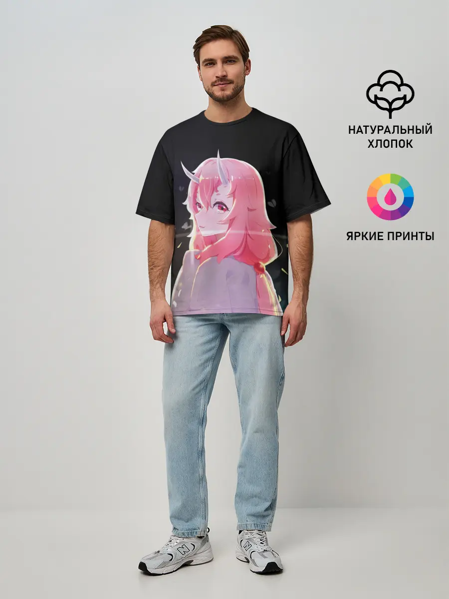 Мужская футболка оверсайз / Аниме Слизь