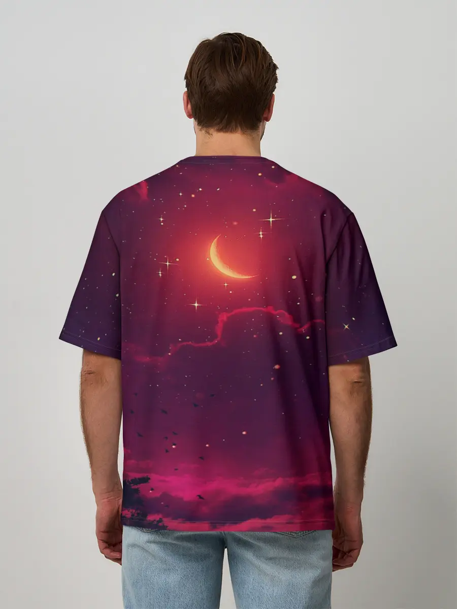 Мужская футболка оверсайз / СКАЗОЧНАЯ НОЧЬ 2 КРАСНЫЙ