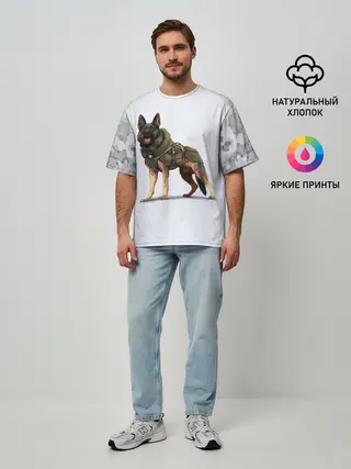 Мужская футболка оверсайз / Служебная собака | К9 | K9