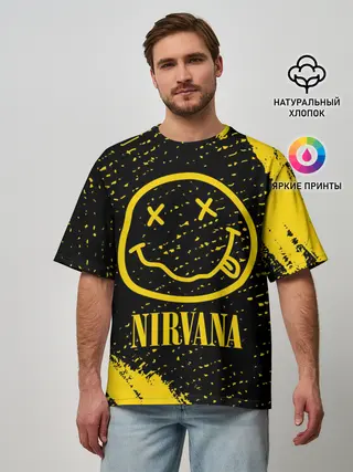 Мужская футболка оверсайз / NIRVANA / НИРВАНА