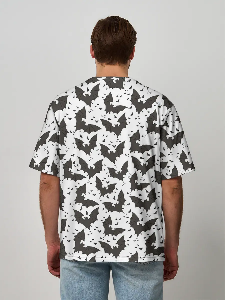 Мужская футболка оверсайз / Летучие мыши