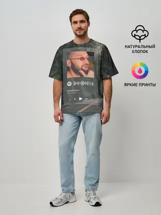 Мужская футболка оверсайз / Camry 3.5 / Spotify - QR