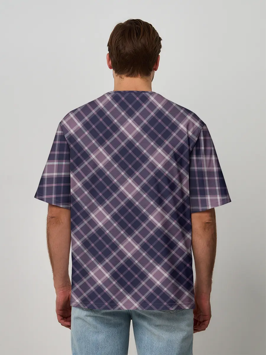 Мужская футболка оверсайз / Текстура в клетку