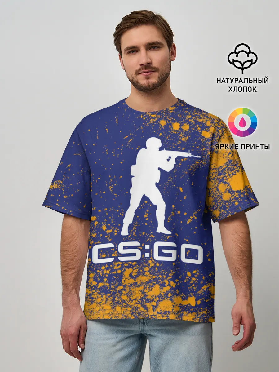 Мужская футболка оверсайз / CS GO | КС ГО