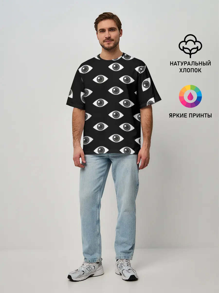 Мужская футболка оверсайз / Глаза