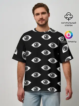 Мужская футболка оверсайз / Глаза