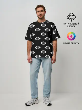 Мужская футболка оверсайз / Глаза