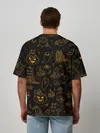 Мужская футболка оверсайз / ХЕЛЛОУИН ПАТТЕРН КОТИКИ / HALLOWEEN KITTY