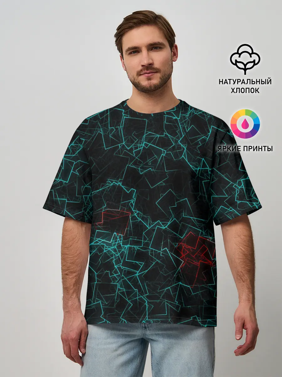 Мужская футболка оверсайз / текстура