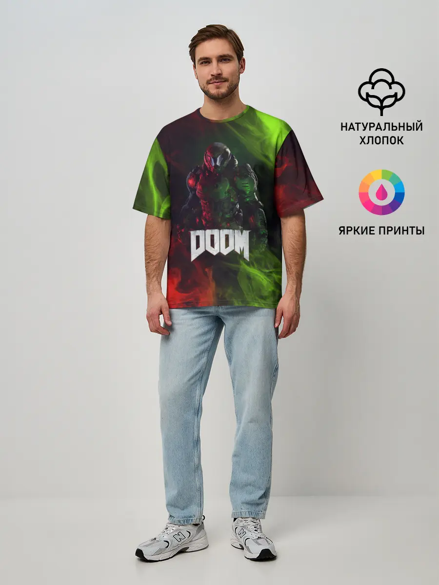 Мужская футболка оверсайз / Doomguy | Doom
