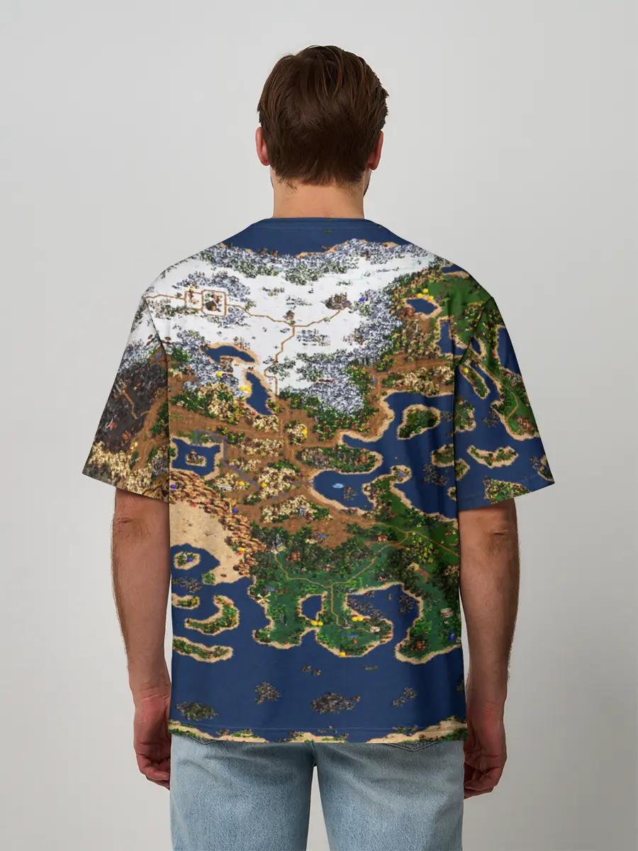 Мужская футболка оверсайз / HEROES 3 КАРТА