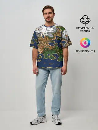 Мужская футболка оверсайз / HEROES 3 КАРТА