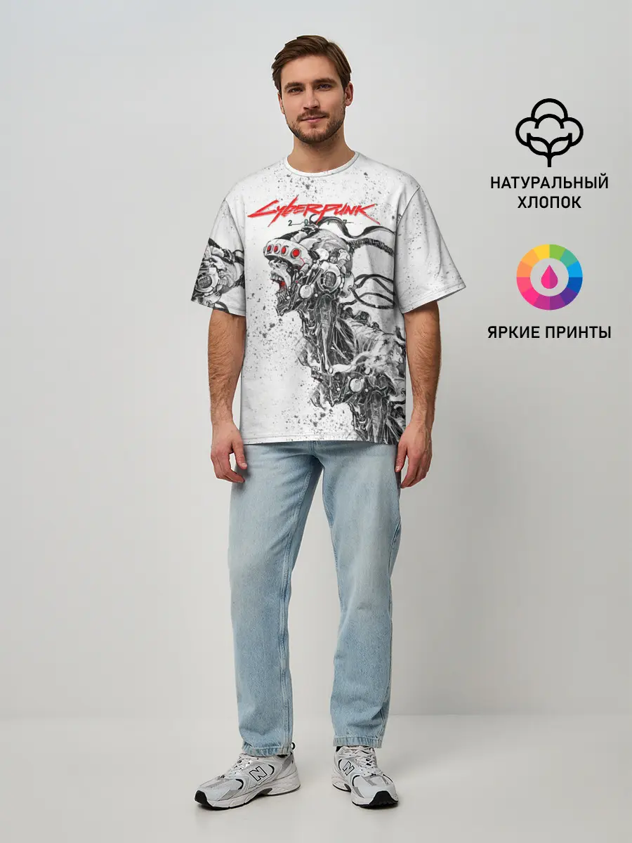 Мужская футболка оверсайз / CYBERPUNK 2077