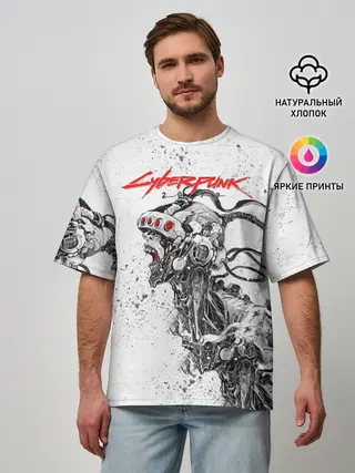Мужская футболка оверсайз / CYBERPUNK 2077
